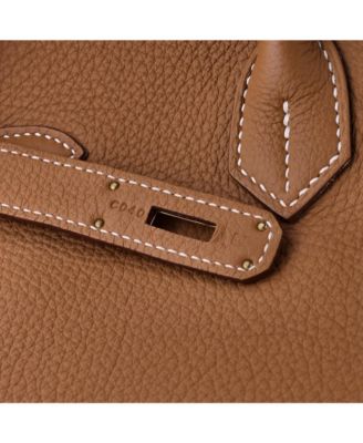 Birkin 35 Handbag Brown Clemence with Gold Hardware