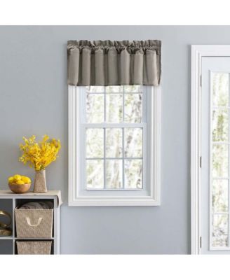 Ellis Stacey Lined 3" Rod Pocket High Quality Fabric Solid Color Window Filler Valance 42"x13" Grey