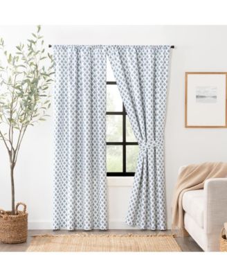 Manchester 3" Rod Pocket 100% Cotton Machine Wash and Dry Curtain Pairs 100" x 63" Blue