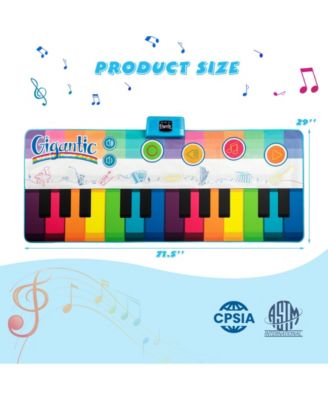 Floor Piano Dance Mat for Kids Musical Playmat with 8 Instrument Sounds