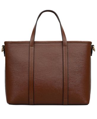Templeton Place Saffiano Medium Zip Top Grab Satchel Bag