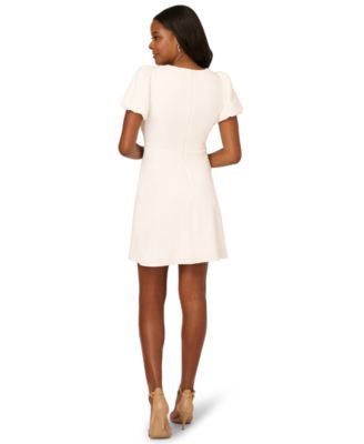 Women's Puff-Sleeve Button Short Dress