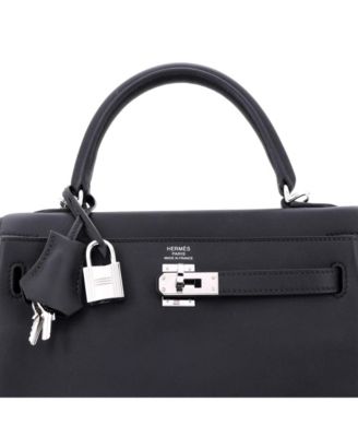  Kelly 25 Handbag Black Swift with Palladium Hardware