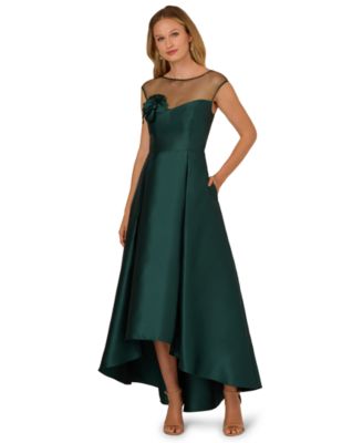 Adrianna Papell - Women's Boat Neck Floral Mesh Dress