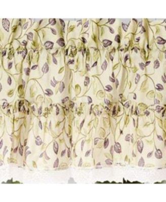 Clarice Room Darkening Natural Color Classic Print Ruffled Window Valance - 52 x12" Violet