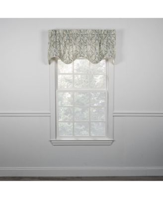 Blissfullness High Quality Room Darkening Solid Natural Color Lined Scallop Window Valance - 50x15", Spa