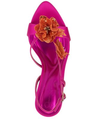 Women's Nivory Sequin Flowers Stiletto Sandals
