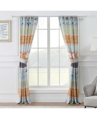 Carlie High Quality Light Filtering Window Panel Pair - Each 42"x84" Calico Stripe