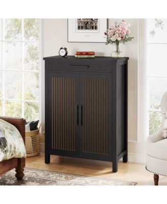 Shoe Cabinet, 5-Tier Shoe Storage Cabinet with Louvered Doors and Drawer