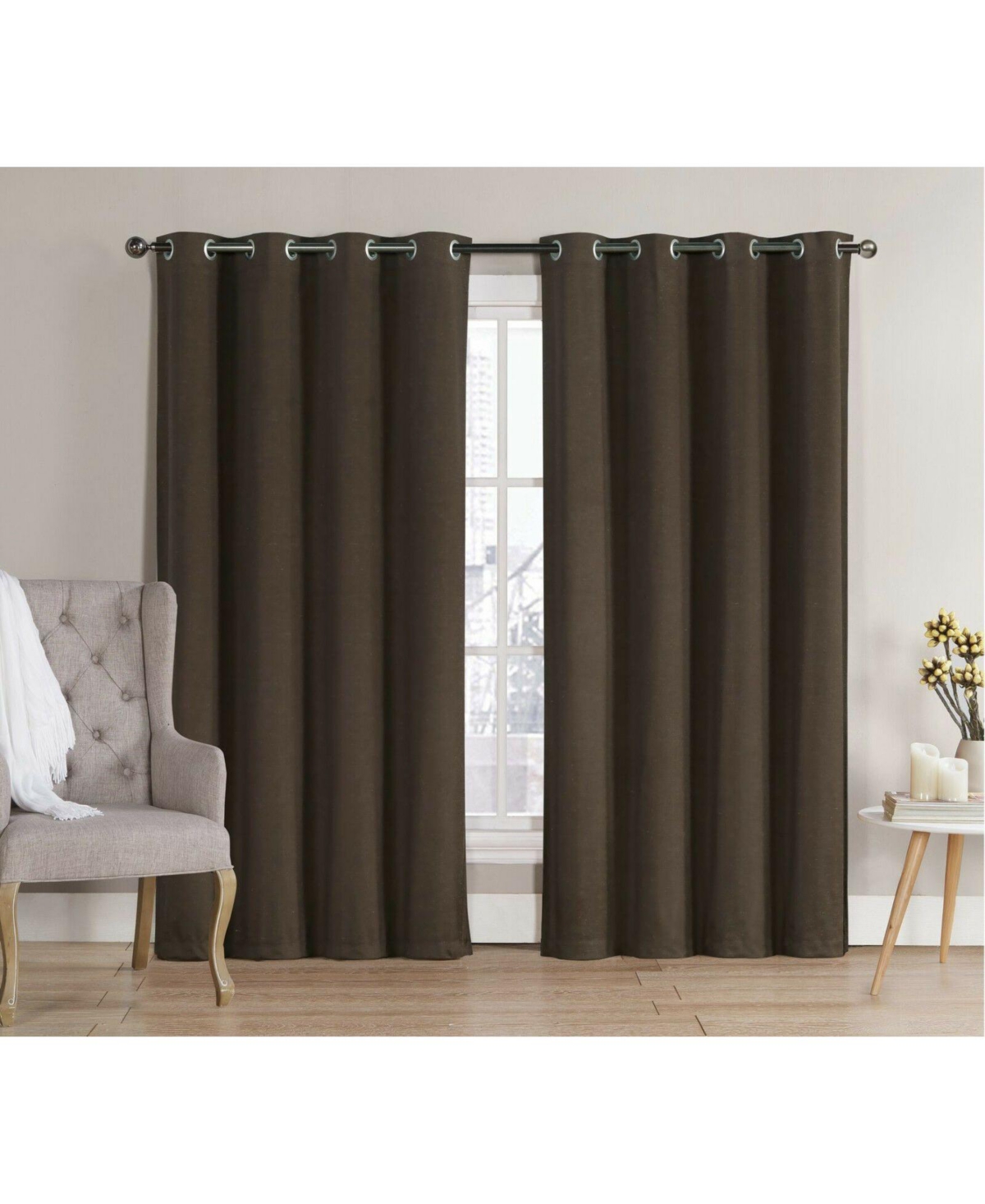 GoodGram 2 Pack: Hotel Thermal Grommet 100% Blackout Curtains