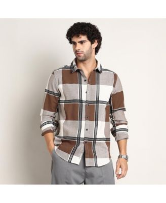 Men's Russet Brown Overlap Buffalo Shirt