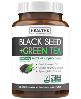 Black Seed Oil + Green Tea Liquid Capsules, 60ct