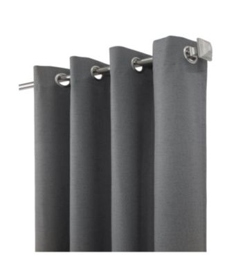 Ventura Blackout UV Protection Grommet Curtain Panel Pair for Windows Each 52" x 84" Dark Grey