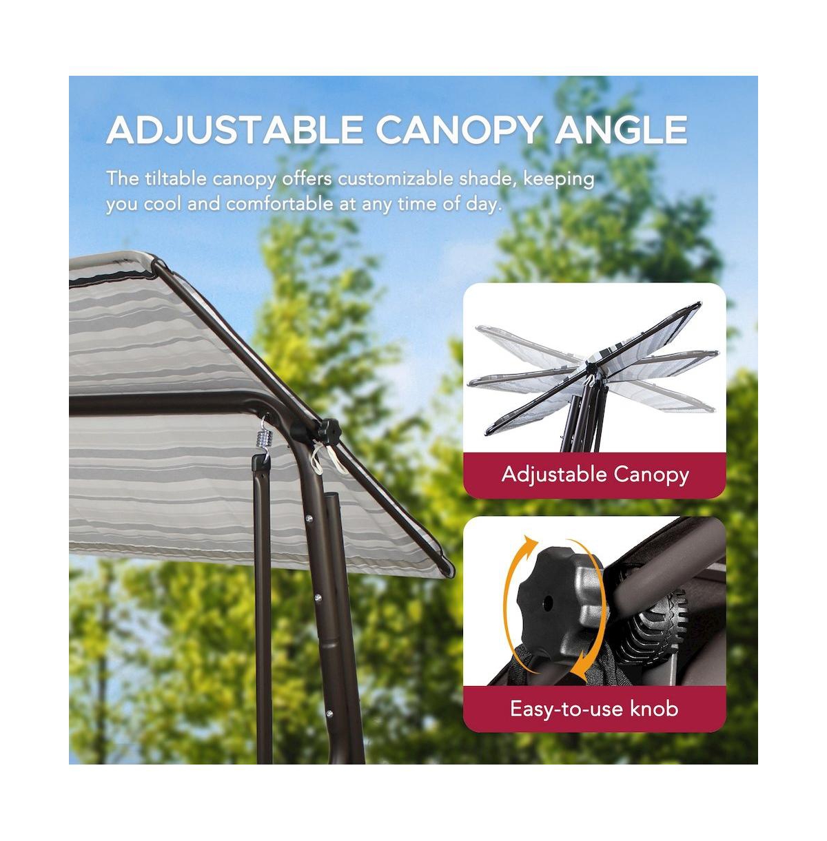 Sunjoy 4-Seat Luxury Swing and Bed with Elastic Metal Mesh Seat