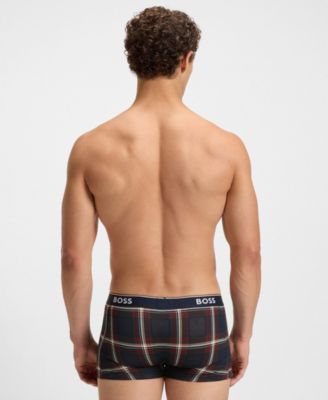 Hugo Boss Men's 3-Pack Power Logo Waistband Trunk Underwear