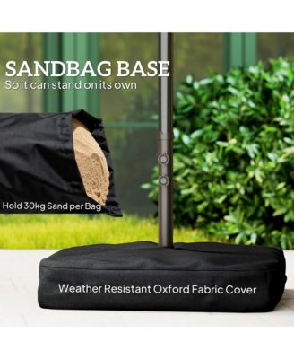 15' Backyard Double-Sided Steel Fabric Market Garden Umbrella Dark