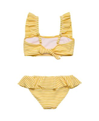 Little Girls Sunshine Stripe Frilled Bikini