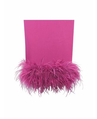 Women Fiona Fuchsia Feather Trim Bottom Maxi Dress