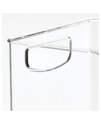 Plastic Stackable Pantry Bins with Handles, 8 Pack, Clear, Made in USA