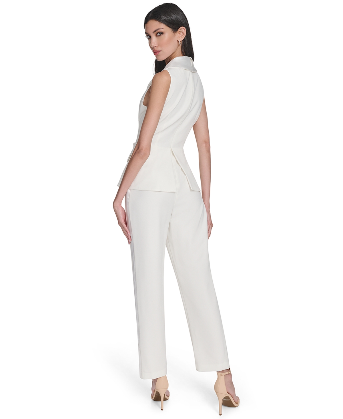 Eliza J Women's V-neck Peplum Jumpsuit In White