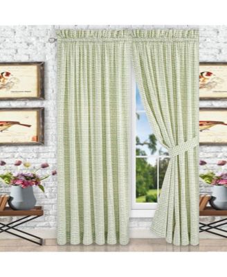 Davins 100 Percent High Quality 2-Piece Window Rod Pocket Panel Pairs With 2 Tie Backs - 90x63" - 90" x 63" SPA