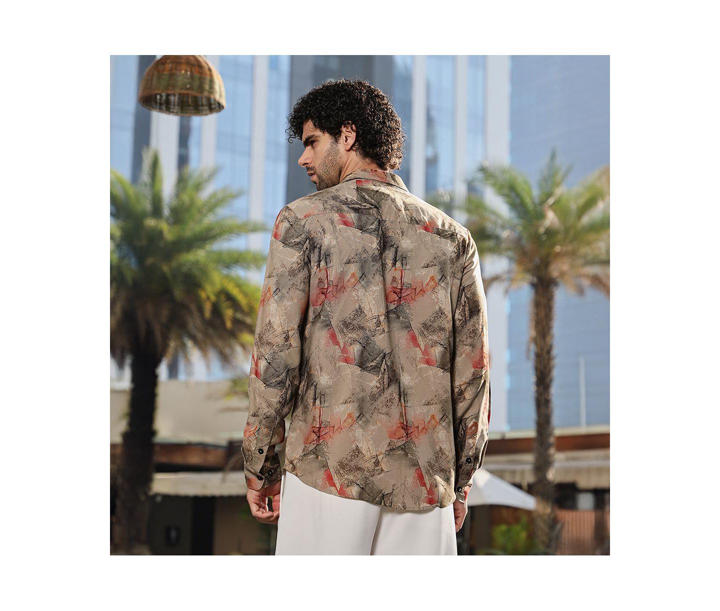 Мужская рубашка Cahoot Campus Sutra Camel Beige Pigme-Strokes, цвет: Бежевый — фото 4