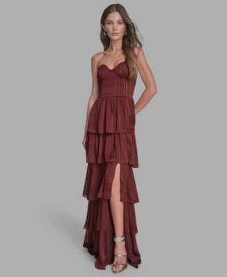 BCBG - Women's Ruffle Detail Sleeveless Maxi Dress