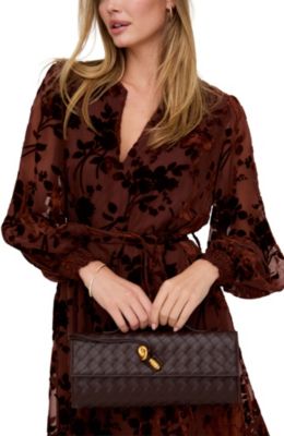 Women's Brezze High Neck Velvet Burnout Maxi Dress