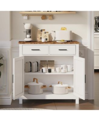 Kitchen Storage Cabinet with 2 Drawers and 2 Doors