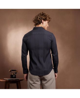 Men's Onyx Black Tactile-Panel Shirt