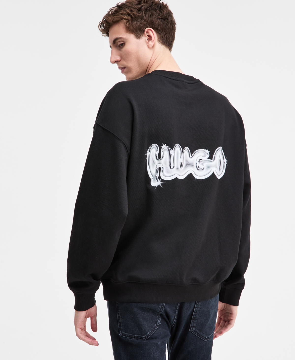 Hugo Boss Men's Nyrocrew Cotton Logo Crewneck Sweatshirt