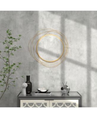 Metal Wall Art 25.6" in Round Wall Mirror,