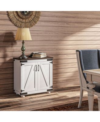 Sideboard, Buffet with Barn Door and Adjustable Shelf,