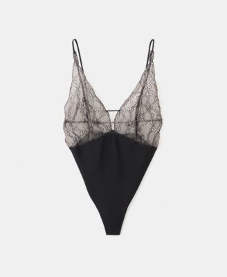 MANGO - Women's Lace Combo Bodysuit