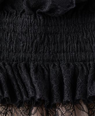 Women's Ruff Collar Detail Lace Top