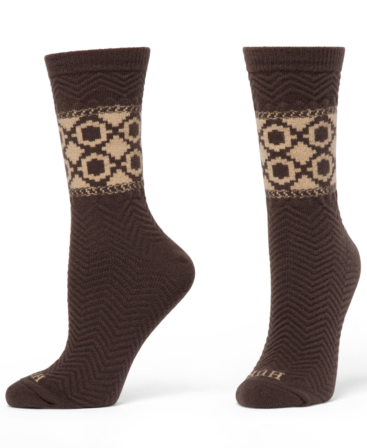 Hue Women's 2-Pack Diamond Knit Crew Socks