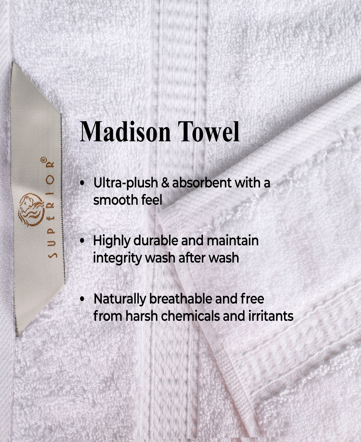 Superior Egyptian Cotton 9-pc. Towel Set In White