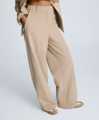Women's Luxe Twill Fly Front Wide Leg Pants