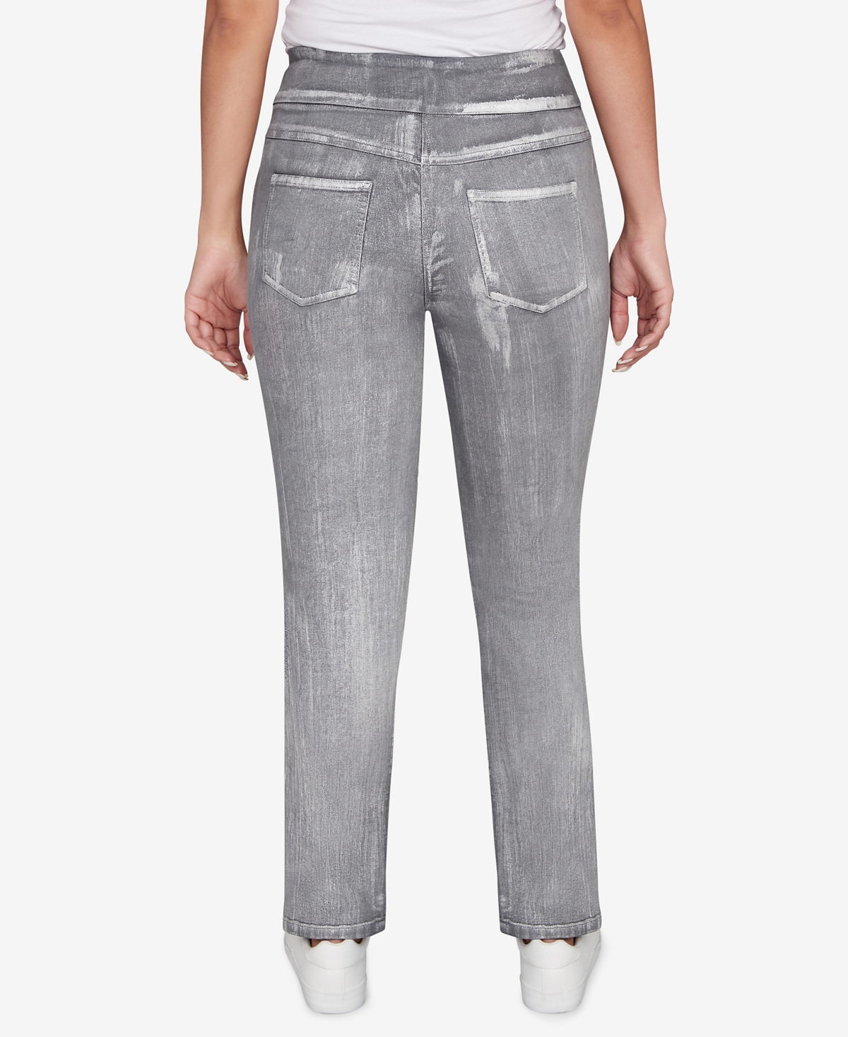 Ruby Rd. Petite Metallic Painted Pull On Jeans