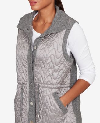 Petite Button Front Quilted Vest