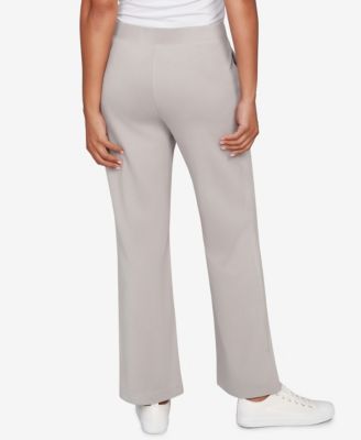 Petite Mid Rise Luxe Rib Knit Leisure Pants
