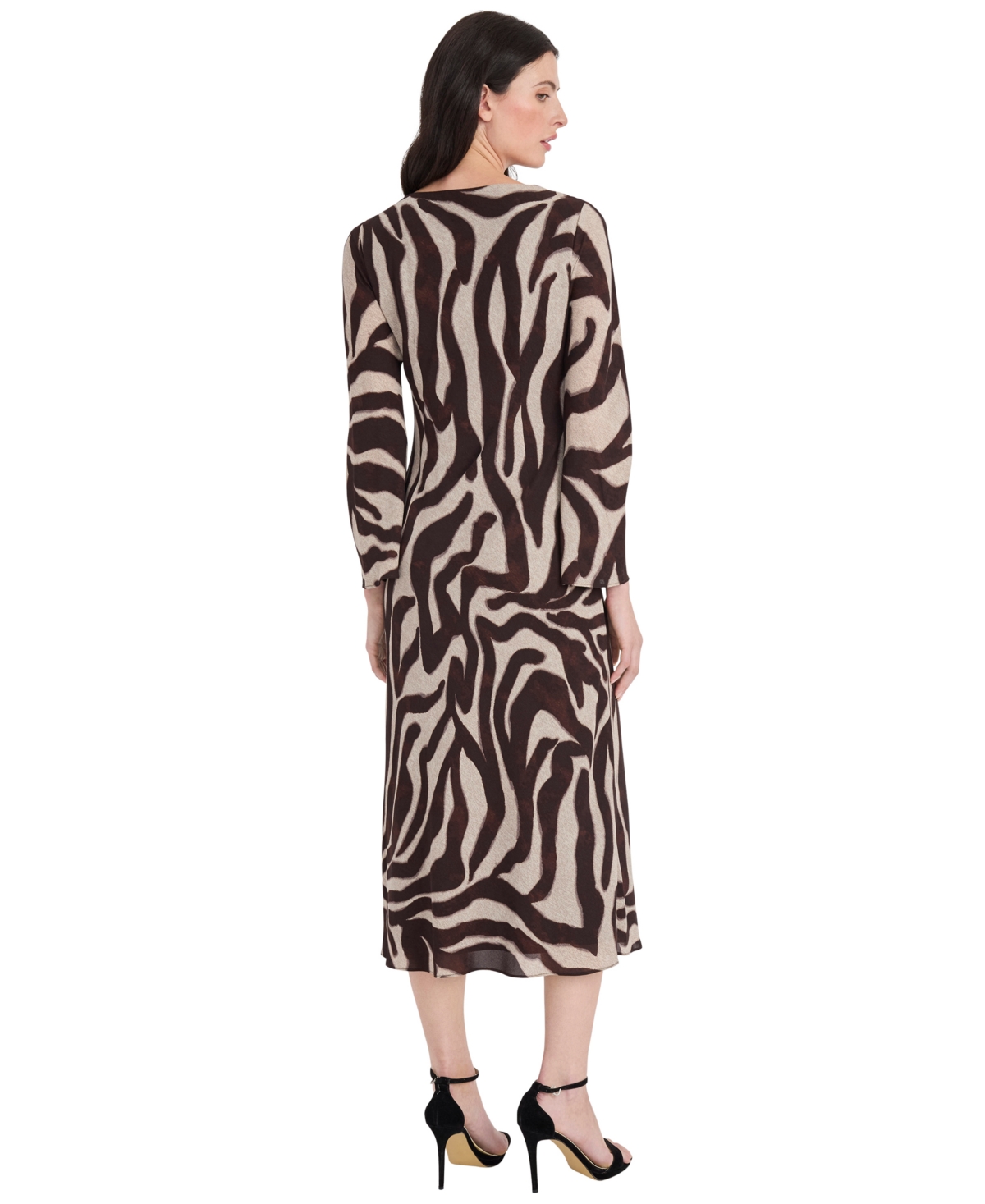 Donna Morgan Women's Long-sleeve Midi Dress In Black