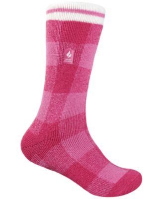 Girls' Toddler 10-6.5 Ella Plaid Slipper Socks