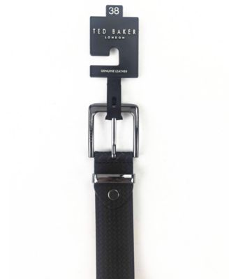 Men's Black Embossed Leather Belt