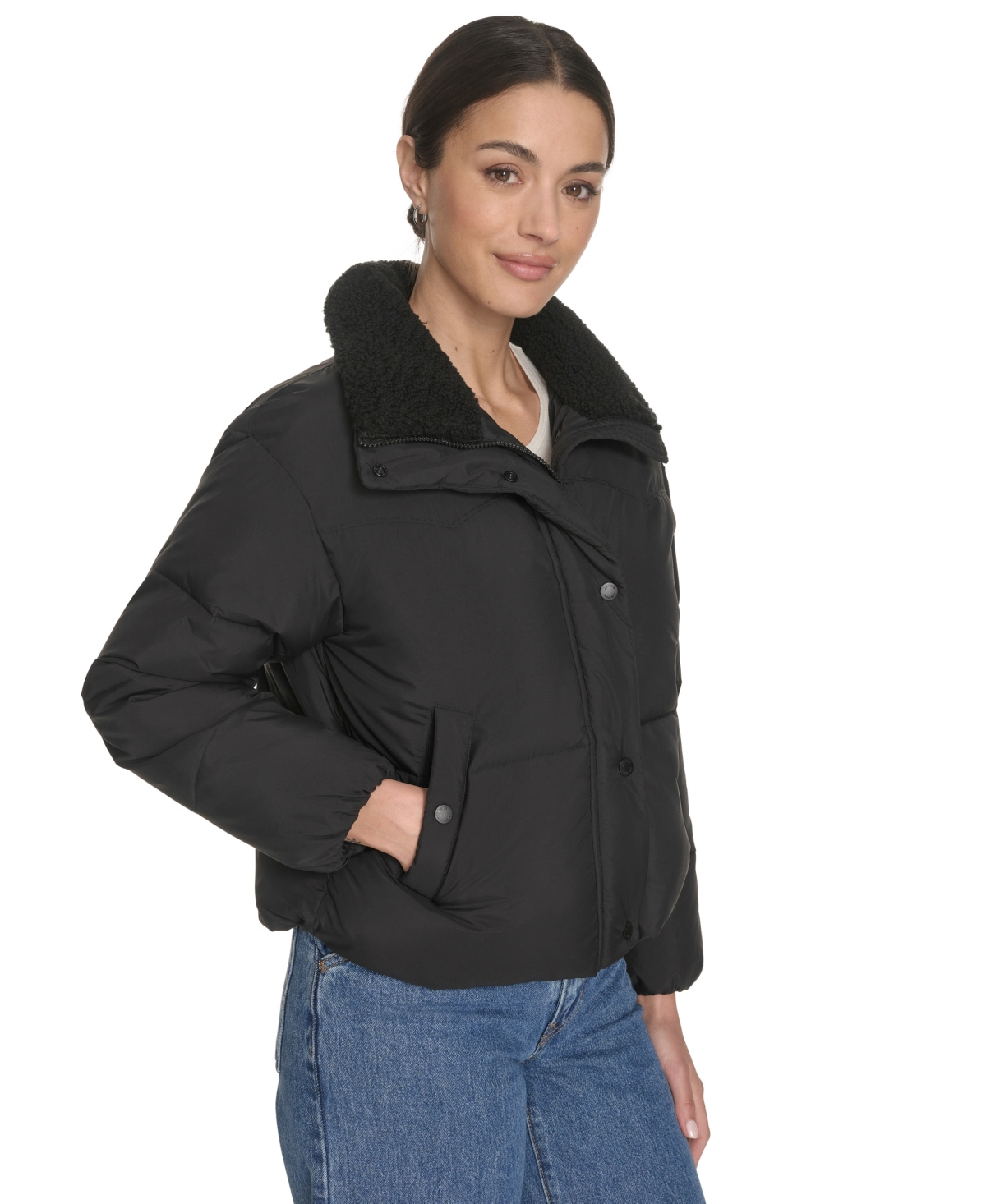 Levi's Women's Regular Western Puffer Jacket In Black