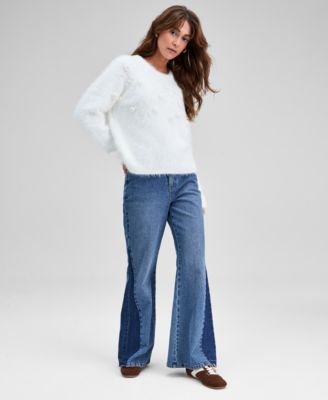 And Now This - Petite Pieced Flare-Leg Jeans