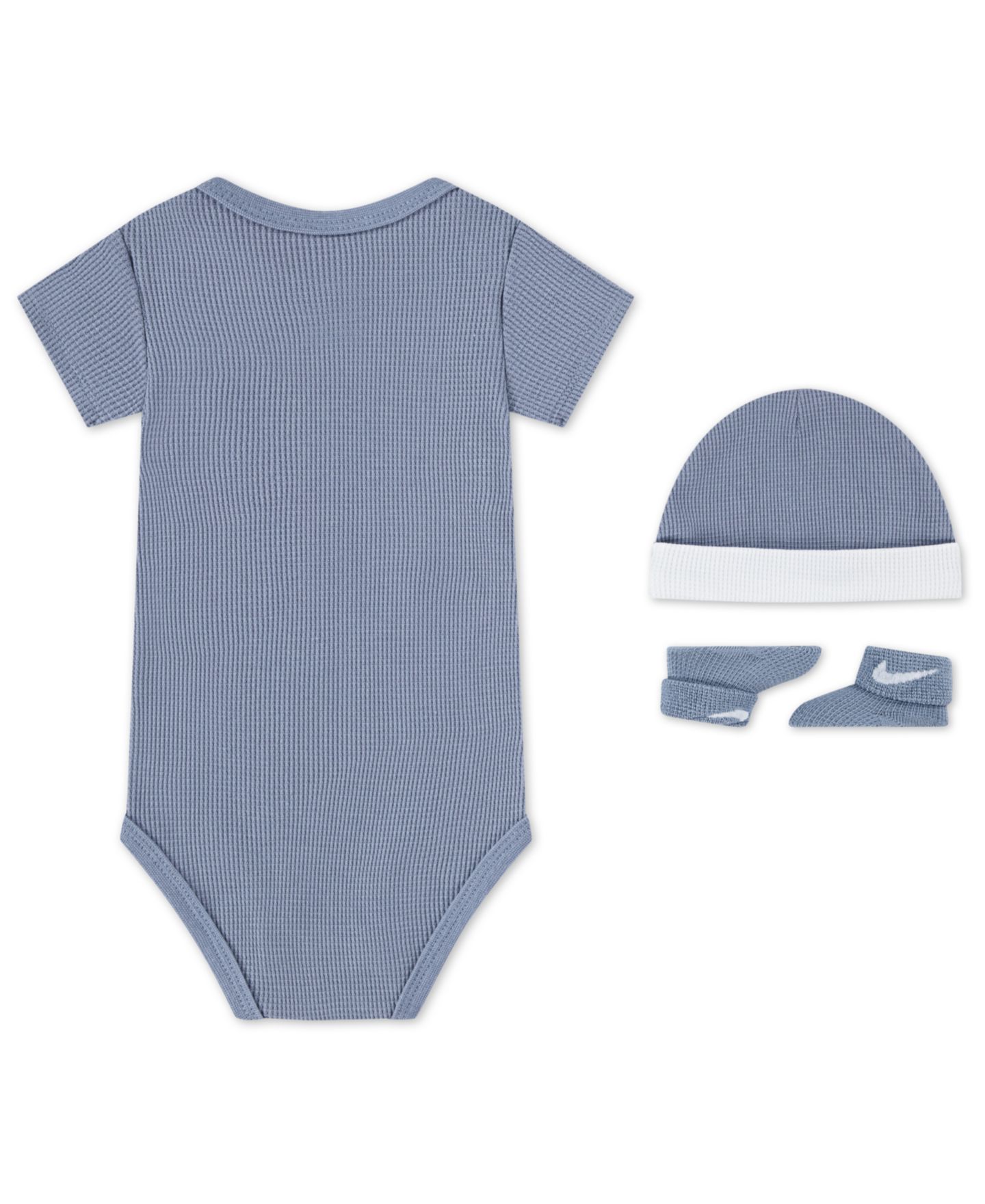 Комплекты Nike Short-Sleeve Bodysuit, Booties and Hat, 3-Piece Set для малышей, цвет: Сланцевый — фото 2