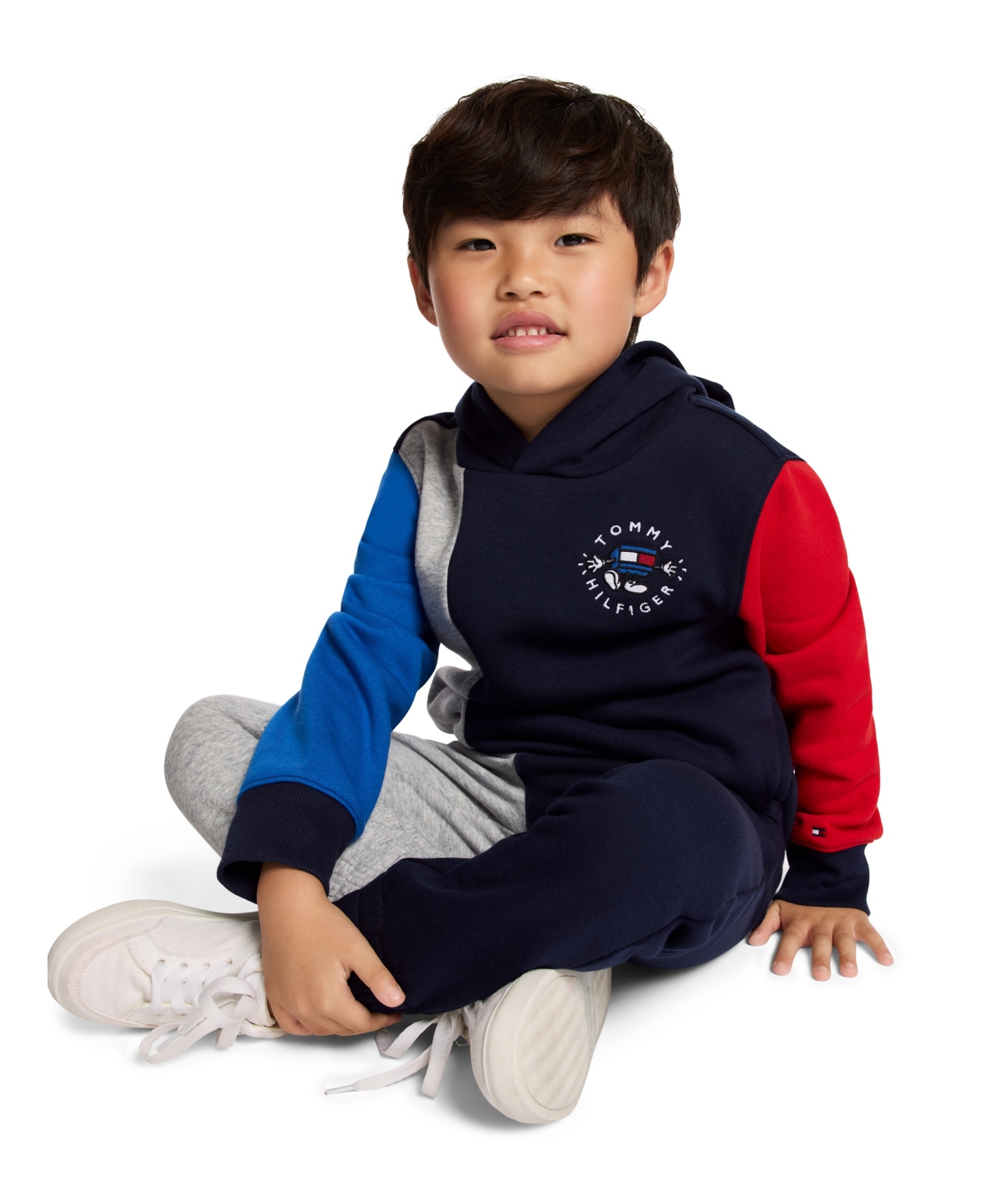 Tommy Hilfiger Boys 2t-7 Color Blocked Drawcord Joggers In Multi