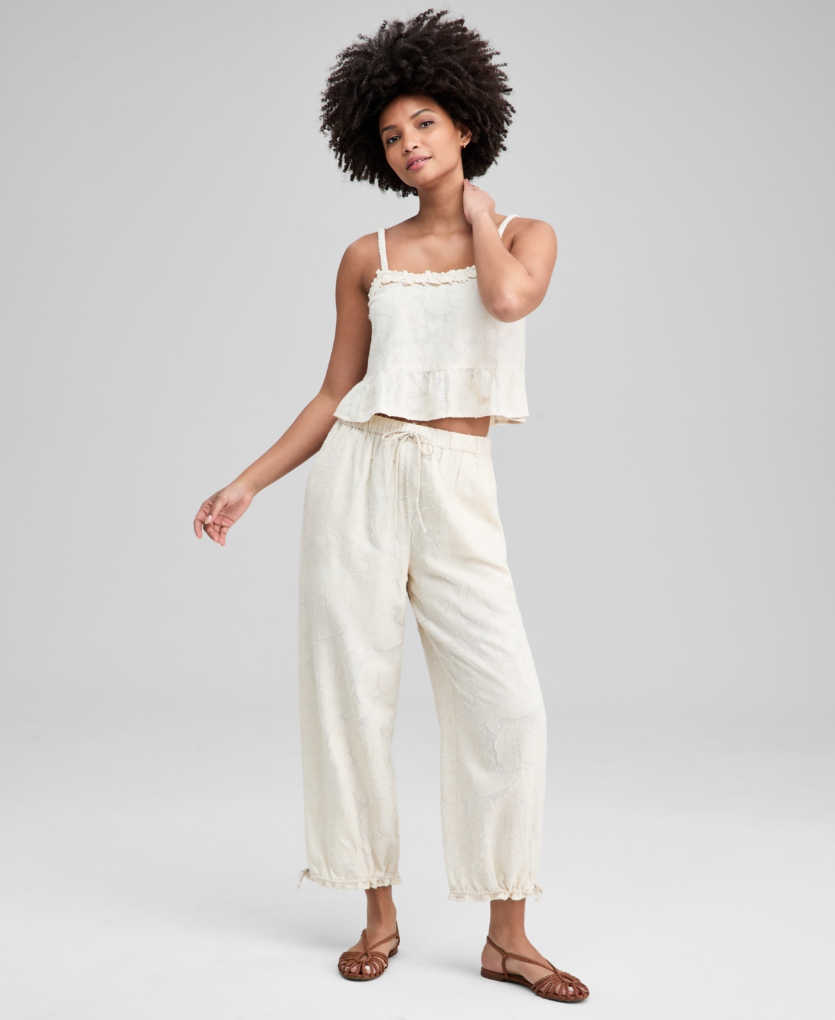 And Now This Women's Cotton Floral Jacquard Tank, Macy's Exclusive