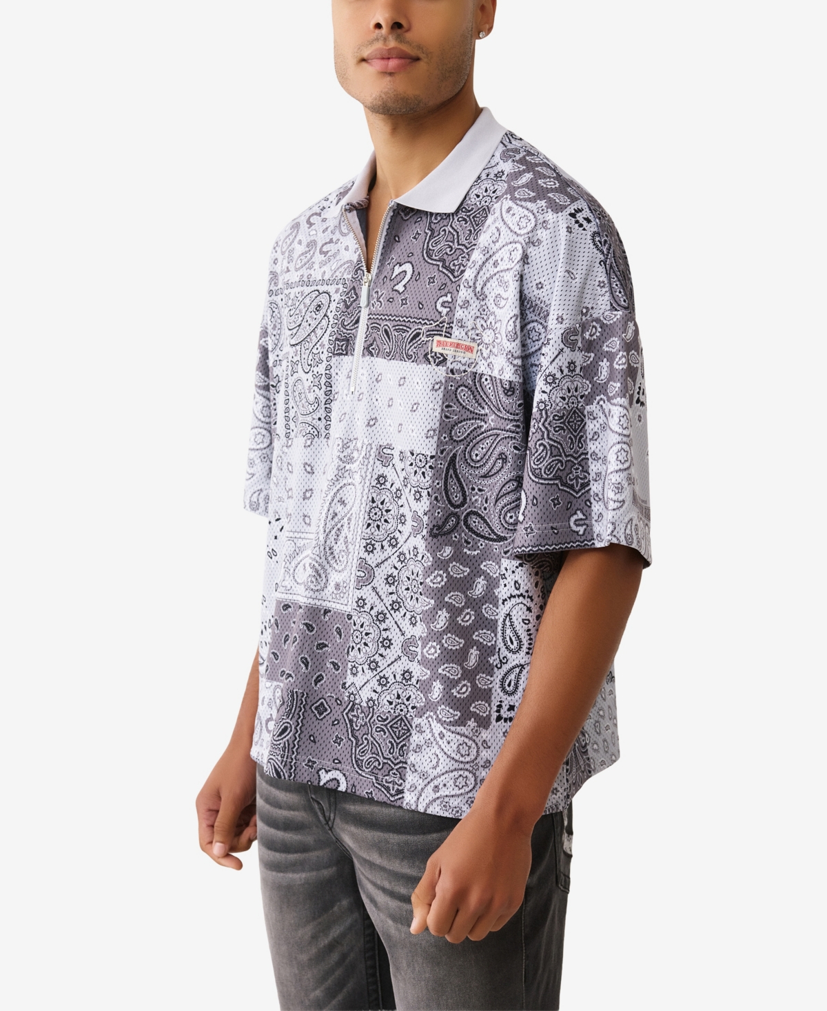 True Religion Men's Bandana Polo Shirt